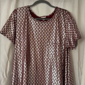 Stylish Women's Red and Silver Dress